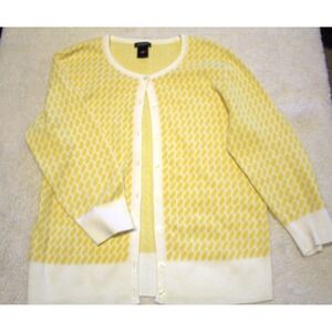 Anne Taylor Classic yellow print 3/4 sleeve medium office casual classic preppy